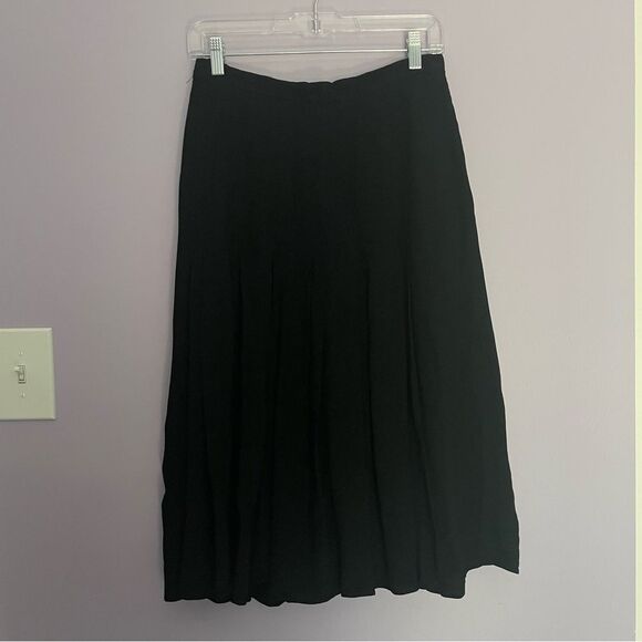 JLS Boutique Vintage Pleated Midi Skirt in Black Jean Louis Scherrer Paris Med - Picture 6 of 6